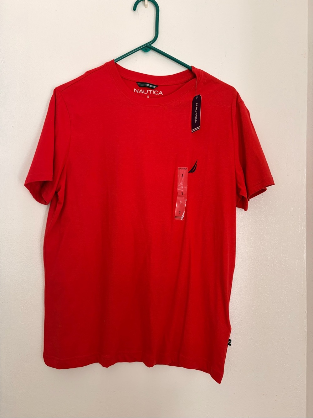 Nautica Men's Bright Red Short Sleeve Crewneck Tee